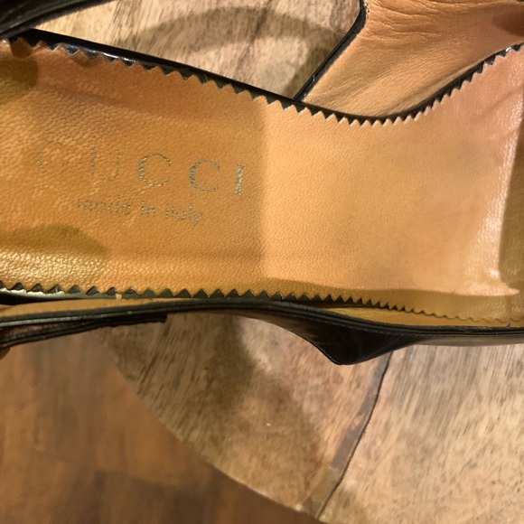 Gucci Black Leather Slingback Heels Size 5B - Picture 6 of 11